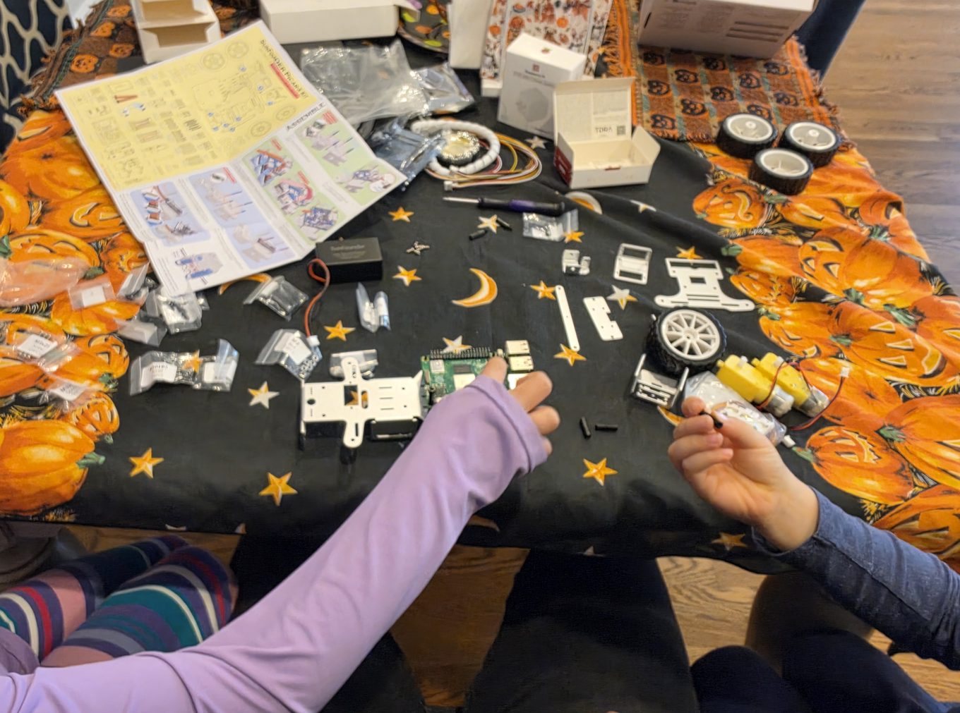 All the parts on the table